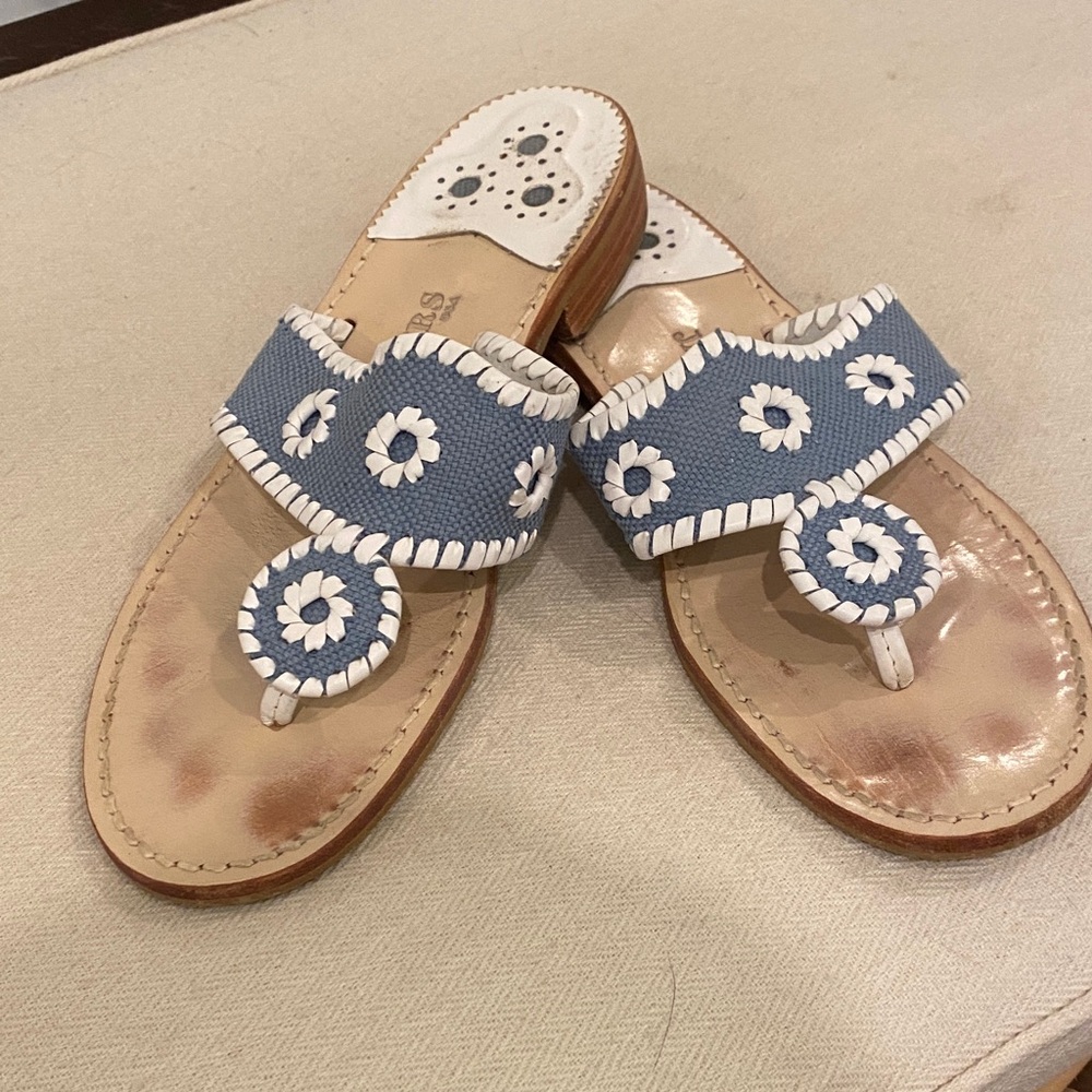 Jack, Rogers flip-flops blue and white size 9
